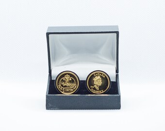 BOUTONS DE MANCHETTES Pièce de Monnaie Authentique  ESPAGNE