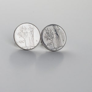 Coin Cufflinks - Italy, 100 Lire Coin Cufflink - unique gift for Italian friend, Gift for Groom, Groomsmen cufflink, best man gift, gift dad