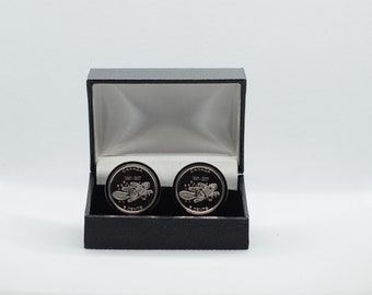 Coin Cufflinks - Canada, 150 Series, 5 Cent Coin, PROOF, 5 Year Anniversary, Choice of Silver or Gunmetal coloured backs (stainless steel)