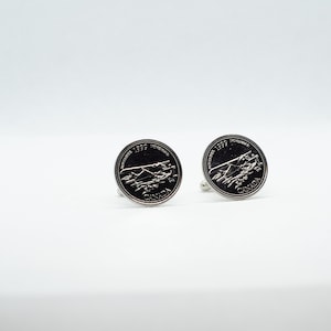 Coin Cufflinks -Canadian Airplane, Opens the North, 25 Cent Cufflink, 5th Anniversary Gift, Men&#39;s Anniversary Gift, gift for fiance,