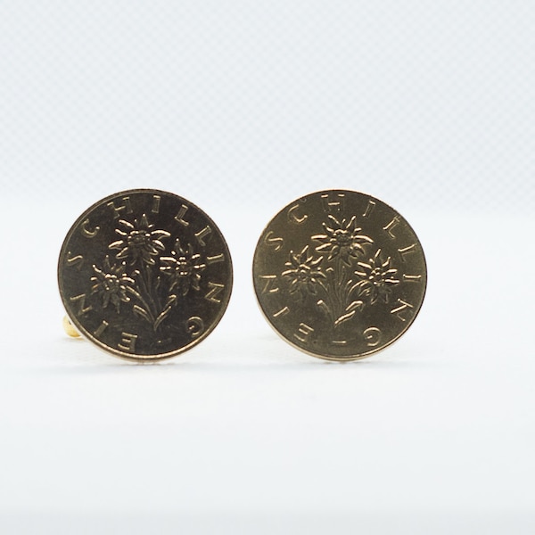 Coin Cufflinks - Austria, 1 Schilling Coin Cufflink, unique gift idea, wedding gift ideas, wedding idea for men, groomsmen gift, best man