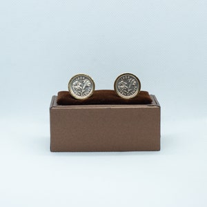 Coin Cufflinks - Bermuda 10 Cents- Elizabeth II Coin, Choice of  Gold or Gunmetal coloured backs (stainless steel)