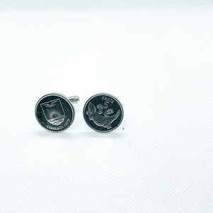 Coin Cufflinks - Kiribati 5 Cents, 10 year anniversary, special gift, unique present for men, unusual gift idea, wedding