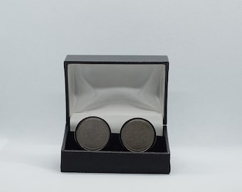 Coin Cufflinks - America Liberty  Nickel 5 Cent ,Choice of Silver or Gunmetal coloured backs (stainless steel)