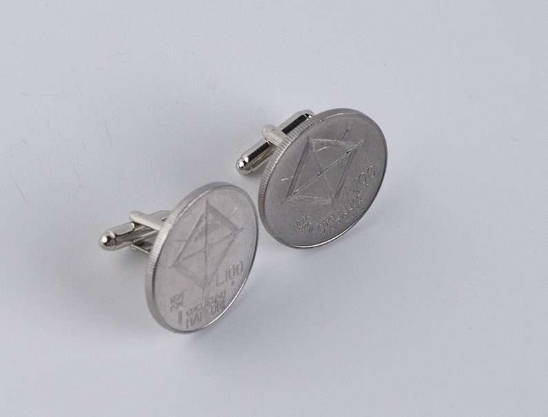 Italy 100 Lire Coin Guglielmo Marconi Cufflink