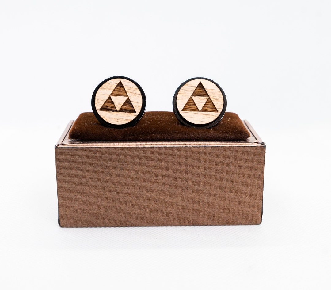 Zelda Triforce Wooden Cufflinks Wedding Cufflinks Engraved Etsy