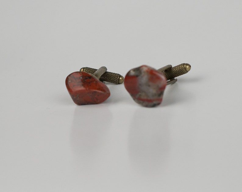 Jasper Stone Cufflink w Gold Cufflink Back