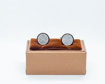 Abotoaduras de moeda - Finlândia 1 centavo, escolha de costas pretas ou cor de bronze (aço inoxidável), presente de casamento, presente de amigos, presente de marido