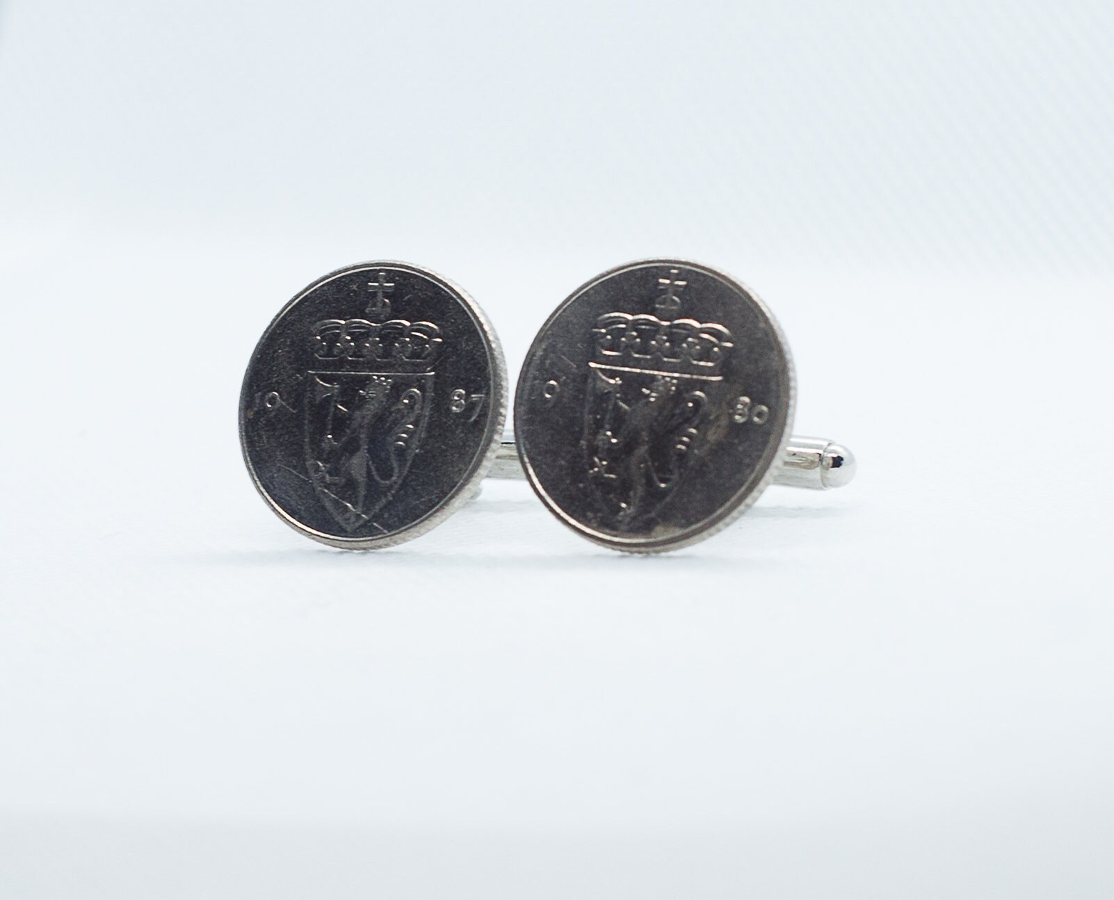 Coin Cufflinks - Norway, 50 Øre - Olav V Coin Cufflink, Men's