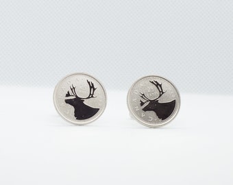 Coin Cufflinks -Canadian 25 Cent SPECIMEN, 25th Anniversary, Men's Anniversary Gift, Wedding Anniversary gift, gift for son, nephew, uncle