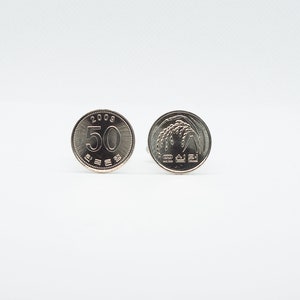 Coin Cufflinks - South Korea 50 Won Coin Cufflinks