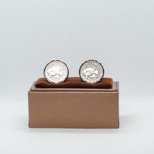Coin Cufflinks - Bermuda 5 Cents- Elizabeth II Coin, Choice of  Silver or Gunmetal coloured backs (stainless steel)