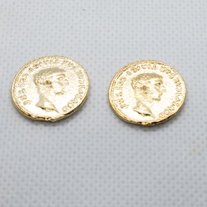 Coin Cufflinks - Tiberius 37AD, Roman Historical Replica Coins Cufflinks with Brass Back, anniversary idea, gift for history buff, boyfriend