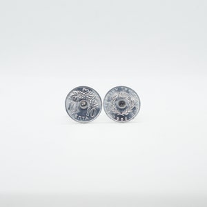 Coin Cufflinks-GREECE, 10 Lepta  - Paul 1 and Constantine II Coin Cufflinks, cufflink for men, cuff link for him, groom gift, husband gift