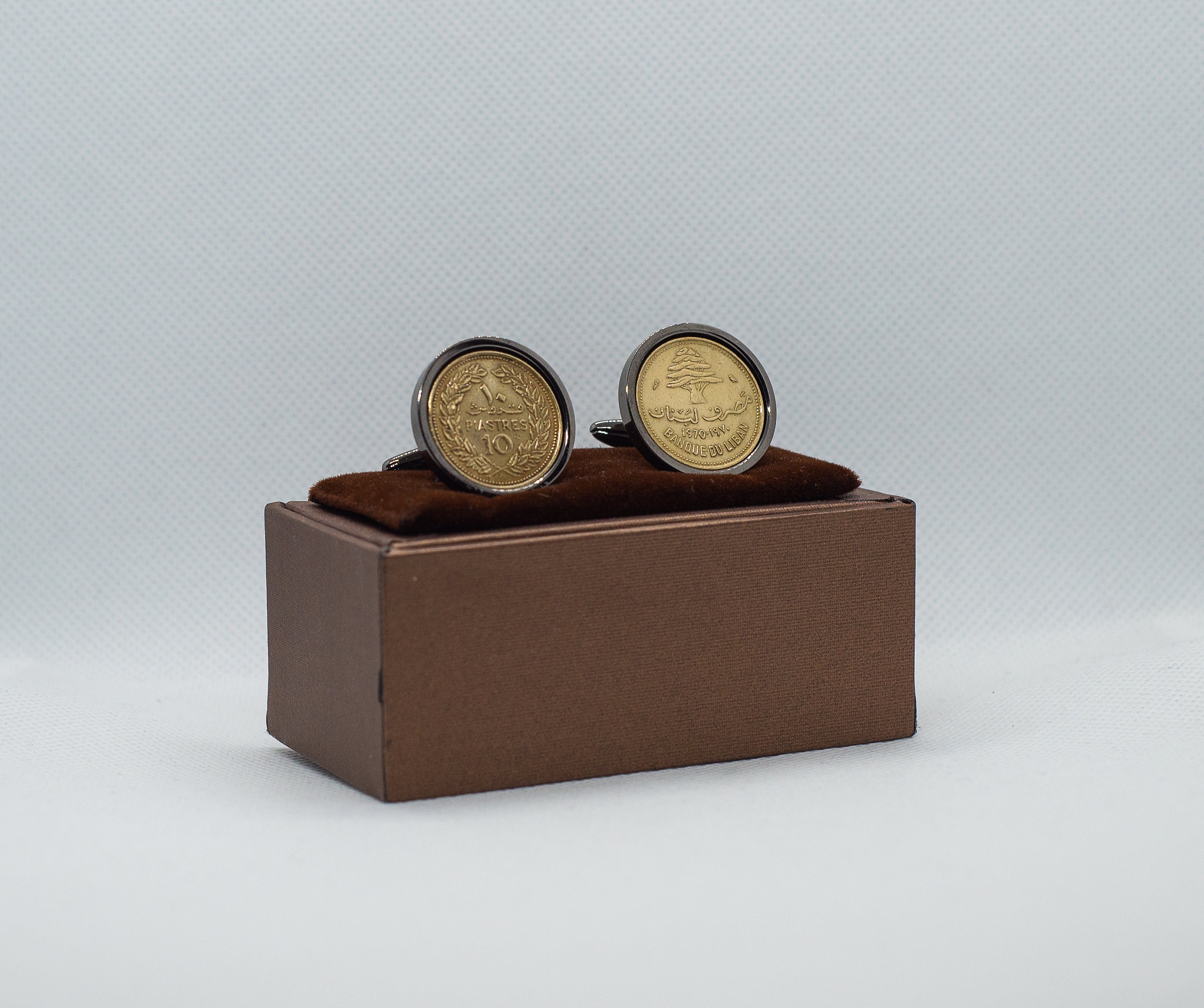 Coin Cufflinks Lebanon 10 Qirush Piastres CoinChoice of Etsy