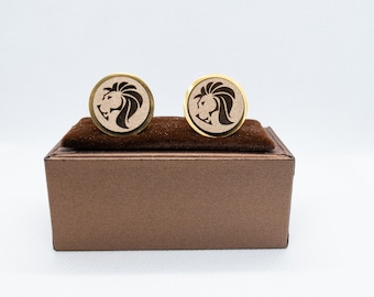 Unicorn in Flowers Royal Lion Cufflinks Rectangular Unicorn in Flowers Royal Lion Cufflinks Rectangular