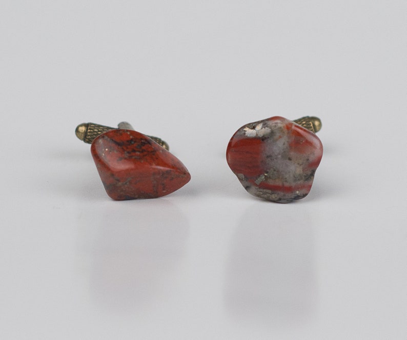 Jasper Stone Cufflink w Gold Cufflink Back