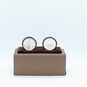 Coin Cufflinks - Pakistan 50 Paisa  Coin,Choice of  Silver or Gunmetal coloured backs (stainless steel)