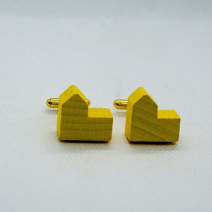 Wood Catan Cufflinks - Black Purple Silver Gold Yellow Settlers of Catan CuffLinks