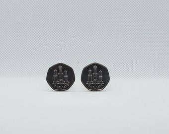 Coin Cufflinks - United Arab Emirates 50 Fils Khalifa Coin Cufflinks