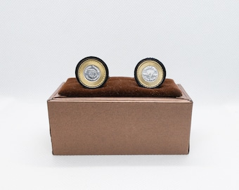 Token Cufflinks- Toronto Transit Commission,  Bi-Metal Token Cufflink, TTC Cufflink, Choice of Gunmetal coloured backs (stainless steel)