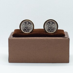 Coin Cufflinks - United States One Dime Coin Cufflink, Choice of Gold or Gunmetal coloured backs (stainless steel)