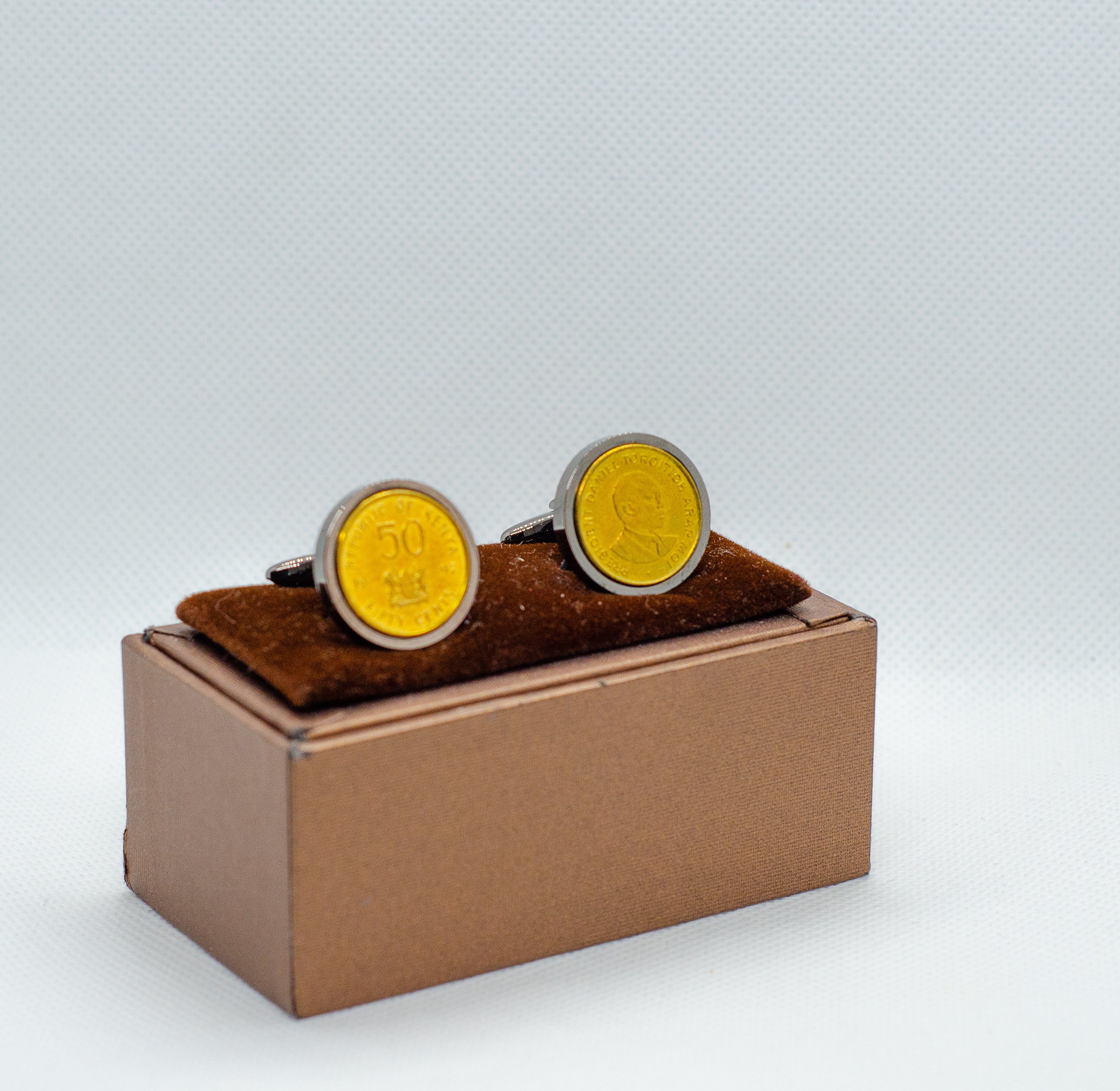 Coin Cufflinks Kenya 50 Cents Choice of Gold or Gunmetal Etsy