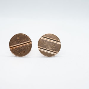 Gemelos de moneda - Italia, Token de teléfono - Gemelo de moneda Gettone Telefonico, 5to año, quincuagésimo año, regalo para esposo, regalo para novio,