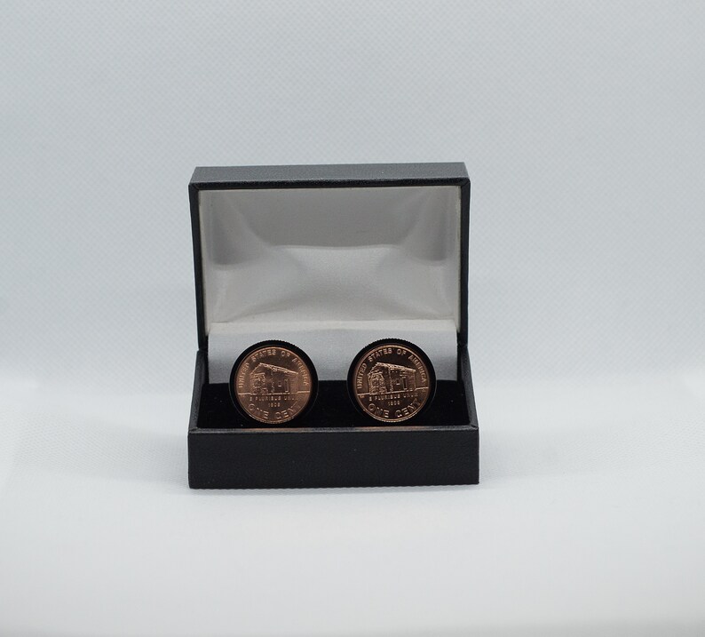 America One Penny Lincoln Cent Log Cabin Coin Cufflink W Etsy