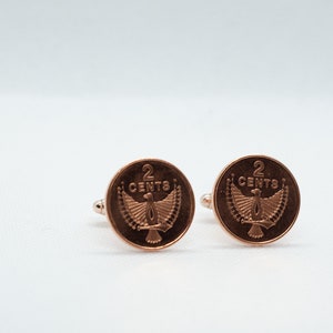 Coin Cufflinks - Solomon Islands 2 Cents- Elizabeth II Coin Cufflinks