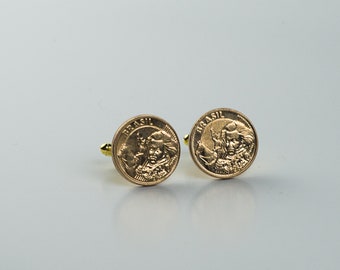 Boutons De Manchette Anciens En Argent - Style Brésilien - Vintage