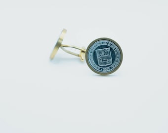 Coin Cufflinks- Venezuela 25 Céntimos Coin Cufflinks, Choice of Gunmetal coloured backs (stainless steel)