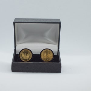 Coin Cufflinks- GREECE, 50 Lepta Regime Colonels,Choice of  Gold or Gunmetal coloured backs (stainless steel) , cufflink for him, cuff link