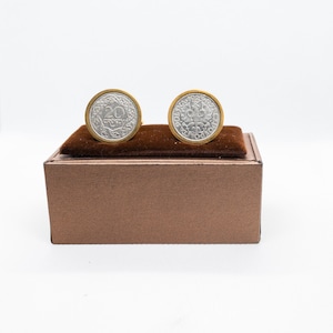 Coin Cufflinks-Poland 20 1923 Groszy 20 Cent Coin Cufflinks, Choice of Gunmetal coloured backs (stainless steel)