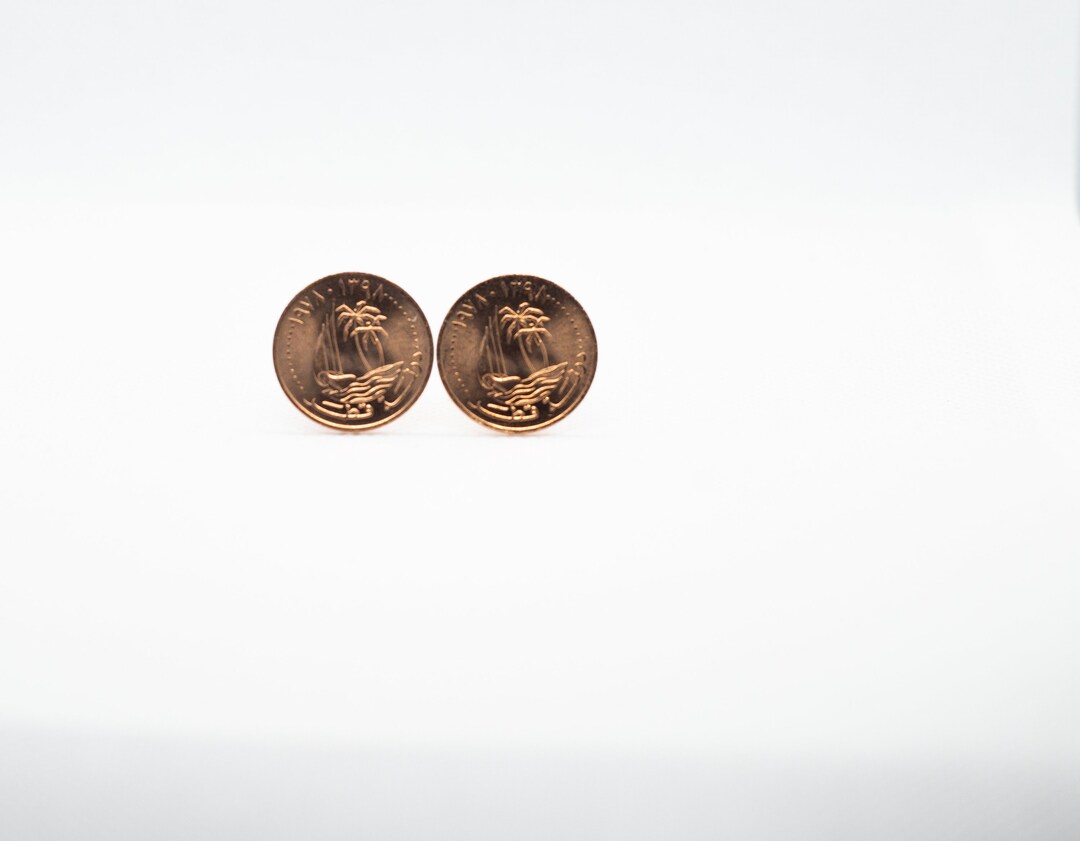 Coin Cufflinks Qatar 5 Dirhams Khalifah Coin Cufflinks Etsy