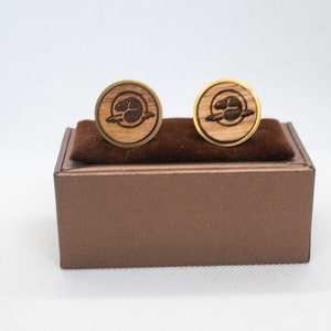 Parks Wooden Cufflinks - Wedding Cufflinks, Engraved Wooden Cufflinks, Groom Cufflinks, Personalized Cufflinks