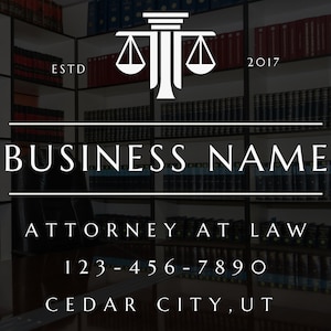 Calcomanía personalizable para bufete de abogados / Letras de vinilo para su negocio / Nombre o logotipo de su empresa Adhesivo para escaparate Ventana Puerta Vidrio