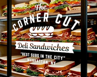 Customizable Restaurant Window Decal / Your Company Name or Logo / Storefront Vinyl Sticker Window Door Lettering, Menu, Hours, QR, Socials