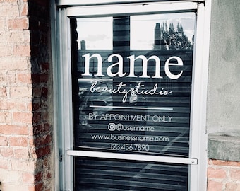 Custom Salon Door Sign / Vinyl shop decal / Your Company Logo / Personalized Storefront Sticker / Customizable Window Door Lettering