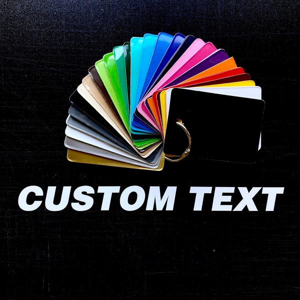 Custom Text Decal Sticker / Choose Font, Color, Size / Personalized lettering window laptop mirror windshield glass metal plastic