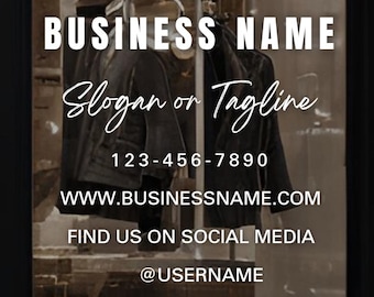 Customizable Business Window Decal / Your Company Name or Logo Storefront Vinyl Sticker Window Door Lettering