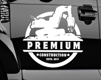 Fully Customizable Construction Decal / Your Company Name or Logo / Personalized Vinyl Lettering / Truck, Equipment, Window, Door Sticker