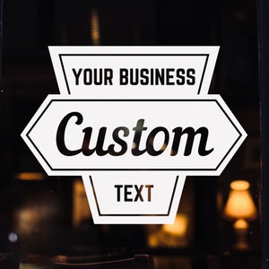Customize your own classic logo decal / Your Company Name or Logo / Storefront Sticker, Window, Door, Vinyl lettering, Vintage, Retro design