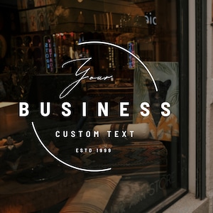 Custom Business Decal - Storefront Logo - Personalized Vinyl Lettering Sign - Door - Window - Glass - Car