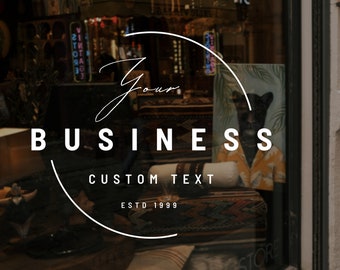 Customizable Vinyl Decal / Your Company Name or Logo Storefront Sticker Window Door Lettering Personalized