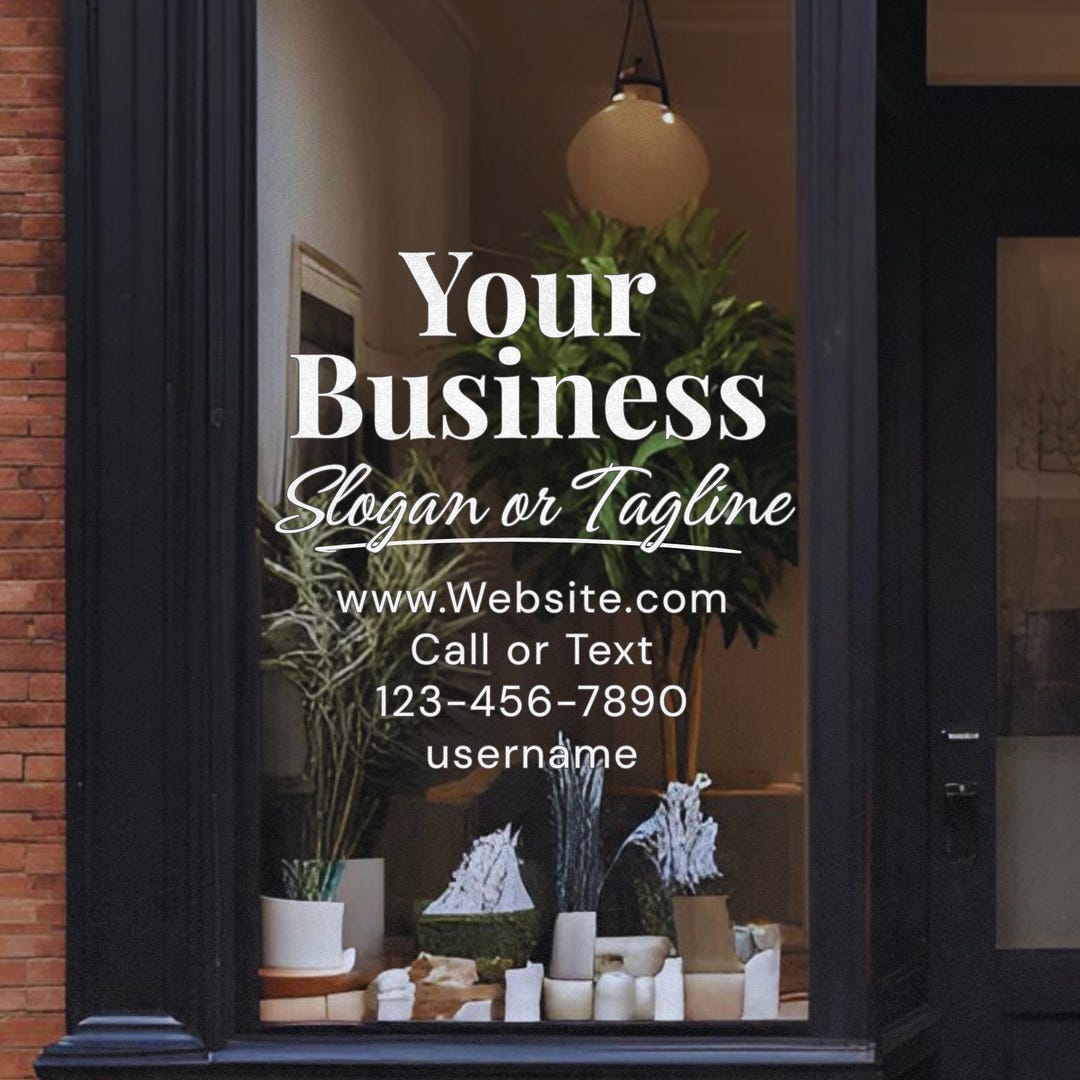 Customizable Window Decal / Your Company Name or Logo / Storefront ...