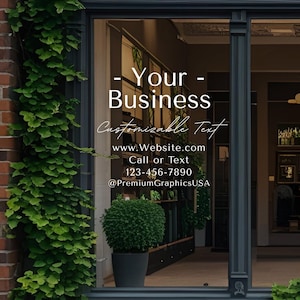 Customizable Window Decal / Your Company Name or Logo Storefront Vinyl Window Lettering / Create your own business door sign / Personalized