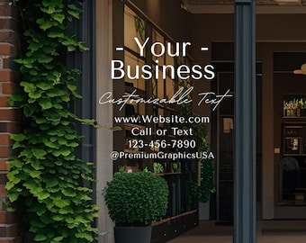 Customizable Window Decal / Your Company Name or Logo Storefront Vinyl Window Lettering / Create your own business door sign / Personalized
