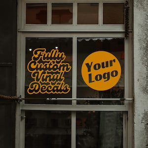 Vollständig anpassbare Vinyl-Aufkleber - Storefront Logo - Personalisiertes Vinyl-Schriftzug-Zeichen - Business-Tür - Fenster - Glas - Auto - Ihr Logo