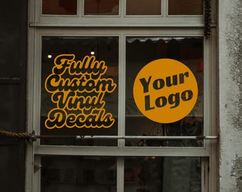 Fully Customizable Vinyl Decal - Storefront Logo - Personalized Vinyl Lettering Sign - Business Door - Window - Glass - Car - Your Logo